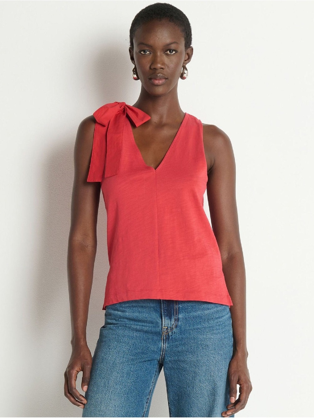 Anthropology Daniella Bow Tank Heartbeat Red NWT Small